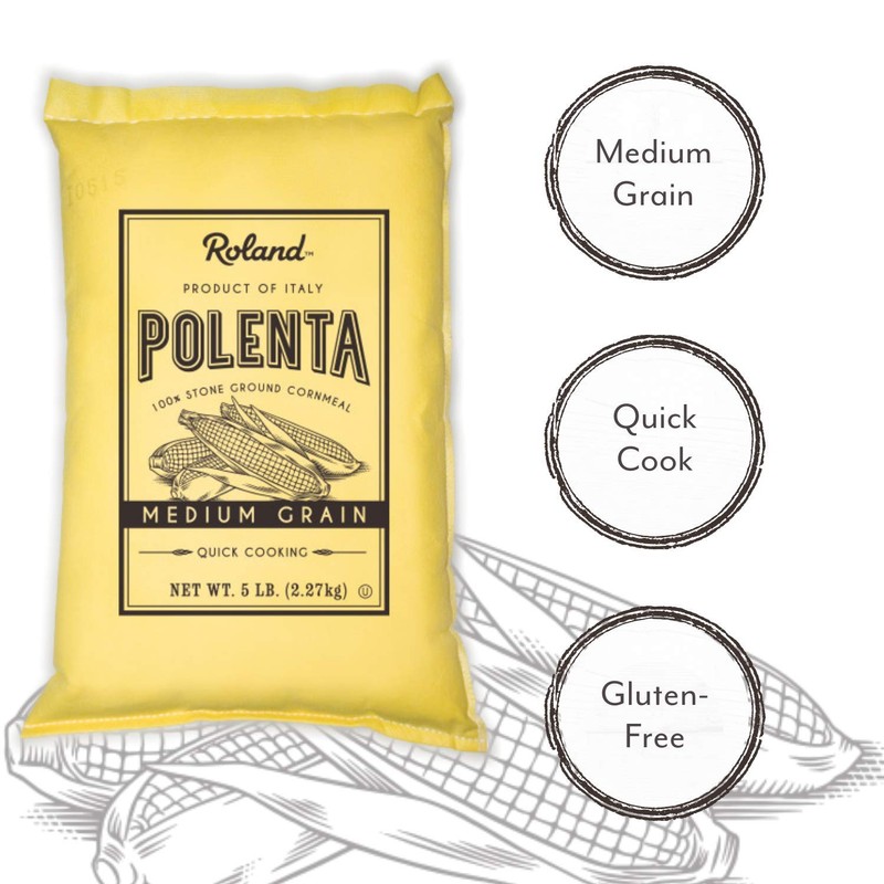 Roland Foods Medium Grain Yellow Polenta from Italy, 5 Lb