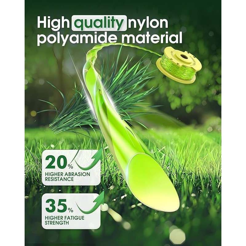 Roybi Twisted Line Spool Replacement, 0.080-inch, for 18v/24v/40v Cordless Trimmers,