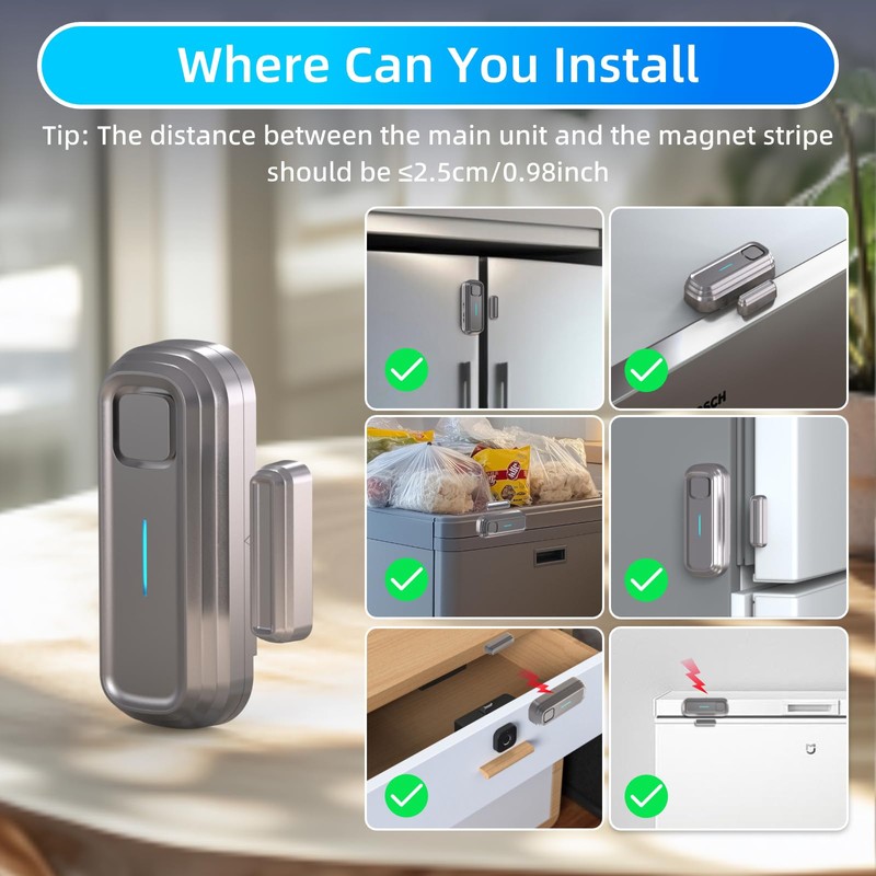 Daytech Refrigerator & Freezer Door Alarm - 1-4 Minute Adjustable
