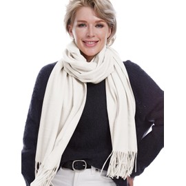 DiaryLook White Pashmina Shawls and Wraps for Women Scarf Winter Warm Soft Scarves for Women UK Wedding Bridesmaids Gifts