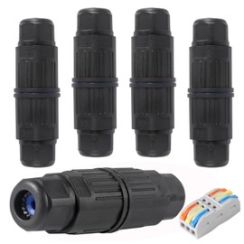 5Pcs Waterproof Cable Connector 3 Pin Wire Connector 3 Way Inline Wire Connector Push in Connectors Electrical Terminal Quick Outdoor Terminal Suitable for Repair Extend Power Cables