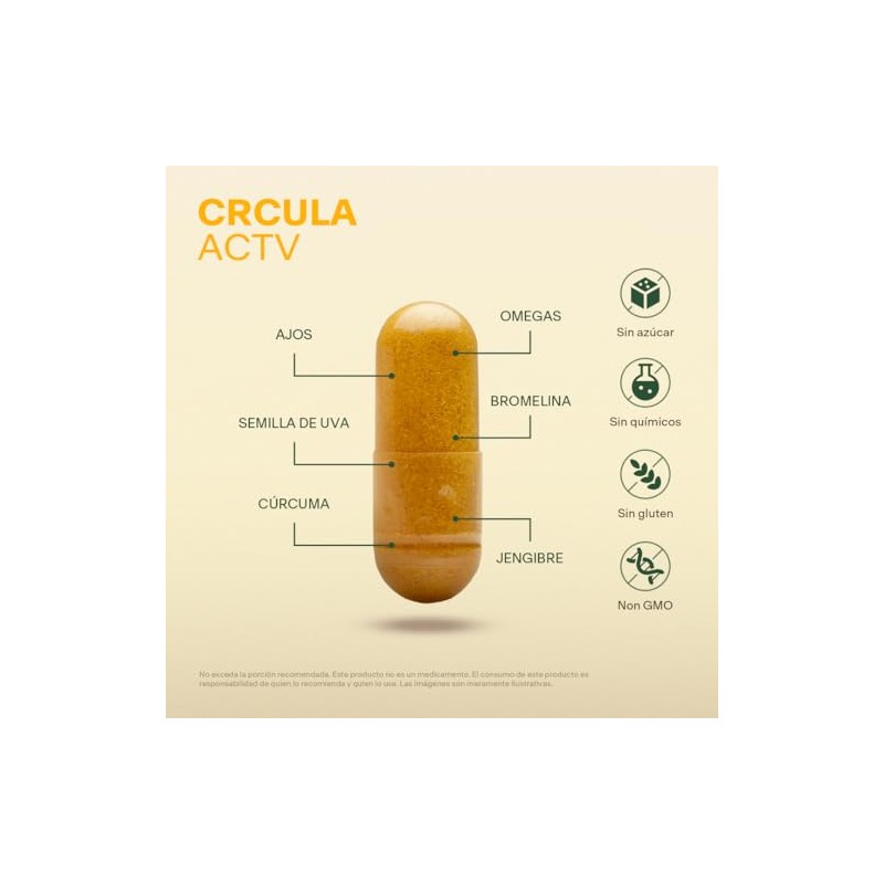 Active Circulation Jengibre, Ajo, Cúrcuma y Omega 3-6-9 VITAL BOTANICS