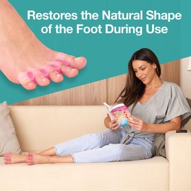ZenToes Silicone Toe Spacers for Correct Toe Alignment, Bunion and Hammertoe Straighteners - 2 Pairs (Pink)