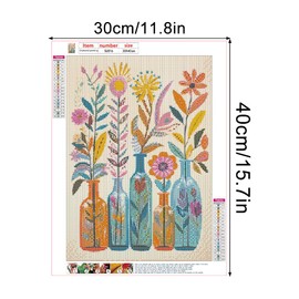 KiKiHong DIY Diamond Painting Flowers, Adult Diamond Painting with Diamond Painting Accessories, Painting by Numbers Flowers, Home Decoration (30 x 40 cm)