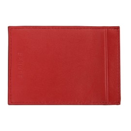 Banuce Top Grain Leather Slim Card Holder for Women Men Unisex Credit Card Case Sleeve Wallet Red