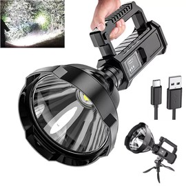 Rechargeable Spotlight 3000000 Lumens Led Spot Lights Outdoor Flashlight Tripod