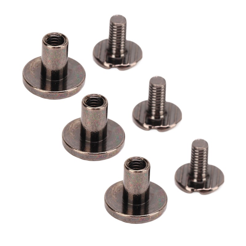 200 Sets Chicago Screws 9.5x8mm DIY Uniform Coating Brass Leather