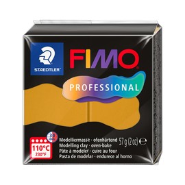 STAEDTLER Polymer Modelling Clay - FIMO Professional - Oven Bake Clay - Ochre, 57g - 1 Block, 8040-17