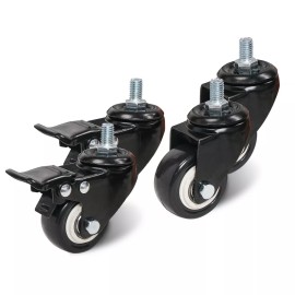 Sound Town 4 Pack 2" Swivel Wheels Brake Replacement Caster Wheels STLC2-4PACK