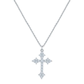 CORIXTAL 14K Real Gold/Silver Plated Cross Necklace for Women, Cross Necklace Silver, Silver Necklace for Women, Christmas Birthday,Cross Jewelry Gifts for Women (cross, silver)