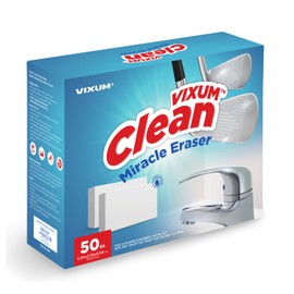 VIXUM CLEAN Miracle Eraser Almohadillas de limpieza originales, color blanco, 50 unidades