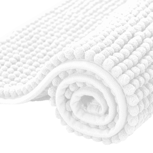 subrtex Bathroom Rugs Chenille Soft Short Plush Bath Mat Non-Slip