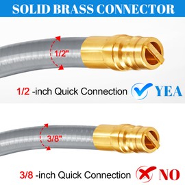 GasSaf 10 FT 1/2" ID Natural Gas Grill Hose with Quick Connect Fitting, Natural Gas Conversion Kit Suitable for Gas Grill, Generator, Patio Heater and More (with Sealing Tape)