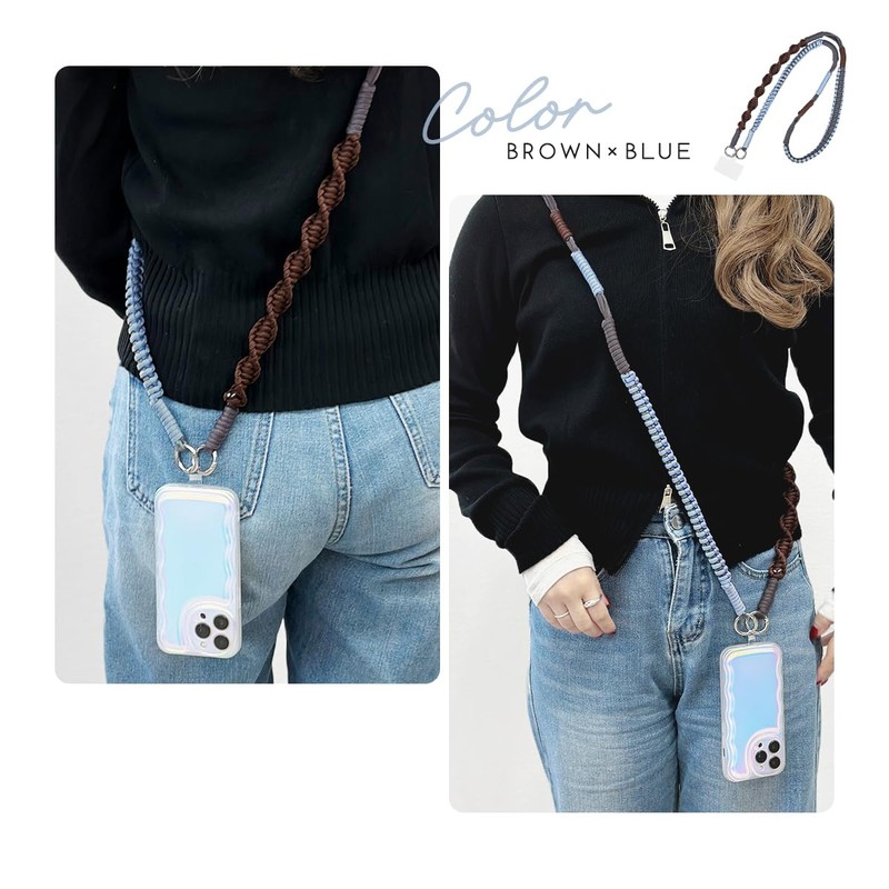 Gizel Smartphone Strap, Shoulder Strap, Smartphone Shoulder, Thick Rope, Knitted,