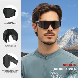 KALIYADI Polarized-Sunglasses-Men Sports Mens-Sunglasses Women: Sun Glasses with UV400 for Running Cycling Golf Fishing