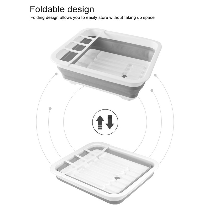 Collapsible Dish Drying Rack Space Saving Foldable Portable Dinnerware Drainer