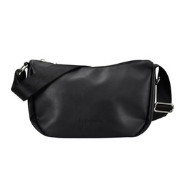 Aventura 0019 Shoulder Bag, Synthetic Leather, Plain, Black, Large, Simple, Crossbody Wear, Durable, Multifunctional, Gusset, Standing, Adult, Women's,, Black