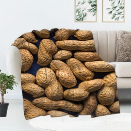 Peanut Blanket Funny Food Throw Blanket for Sofa Chairs Bed, Good Blanket Gift, Lightweight Soft and Cozy 50" x 40" for Kid