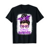 Epilepsy Awareness Women Messy Bun Bandana Epilepsy Warrior T-Shirt