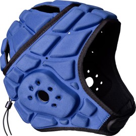 COOLOMG Kids Head Guard Helmet Sports Training Rugby Football Goalkeeper Goalkeeper Head Protector Support Adjustable Navy Blue