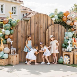 Wood Arch Cover, 6+6.6+7.2ft Spandex Fitted Arch Stand Covers Round Top Chiara Backdrop Cover for Photography Birthday Party Ceremony Banquet