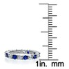 Sterling Silver Created Blue Sapphire and Cubic Zirconia Wedding Band