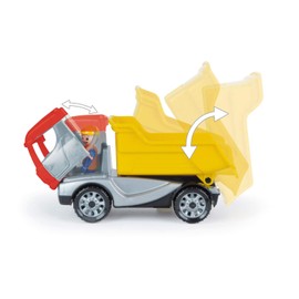 Lena 01620 - Truckies Kipper, stabiles Baustellen Fahrzeug ca. 22 cm, kleines Spielfahrzeug LKW Muldenkipper für Kinder ab 2 Jahre, robuster Kipplaster für Sandkasten, Strand und Kinderzimmer