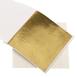 VGSEBA Gold Leaf Gilding Sheets,100 Sheets 3.15" by 3.35" Foil B Gold Foil Paper for Paintings, Arts Crafts, Nail Deco,Furniture(8x8.5cm)