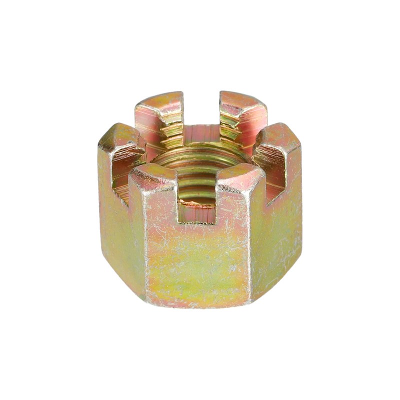 sourcing map 2Pcs M16x2mm Hexagon Slotted Nut, Grade 8 Carbon
