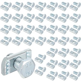 40 Pcs Channel Nut and 1/2 x 15/16 Bolt for All 1-5/8 Strut Channel, Galvanized Plating Steel Screws for Use in Construction, Industry, Construction Sites, Factories