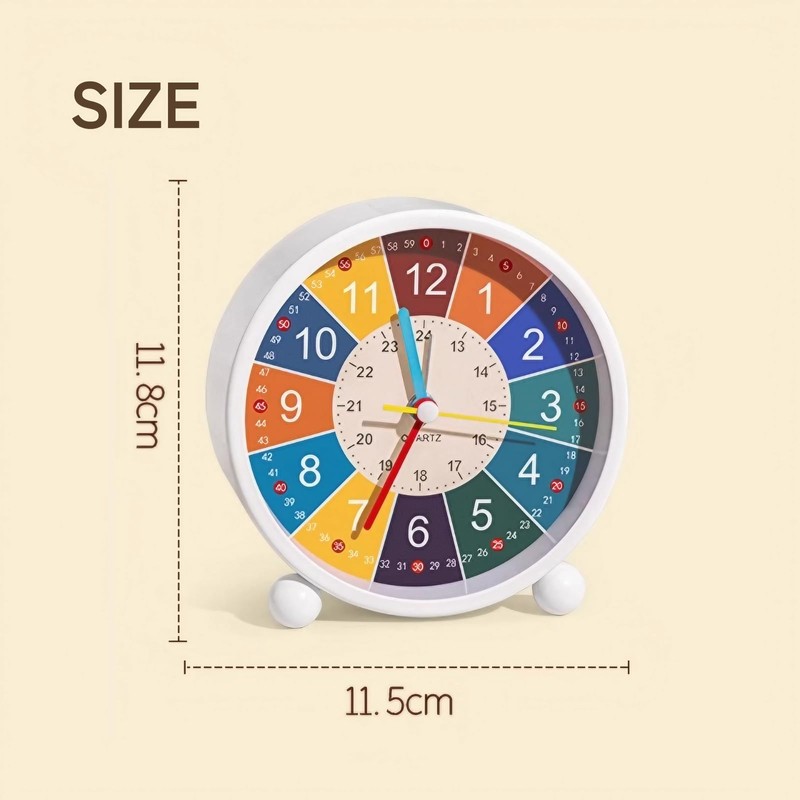 DIZLAS Alarm Clock Children Educational Clock Table Clock Loud Colorful