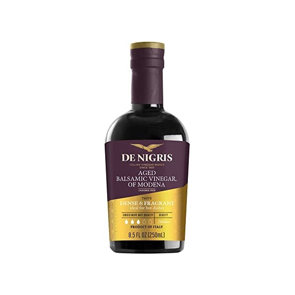 De Nigris Balsamic Vinegar Of Modena 8,5 Oz (250ml) | Balsamic Vinegar From Modena Italy Aged For 3 Years In Antique Wooden Casks | Balsamic Vinegar Aged | Aged Balsamic Vinegar