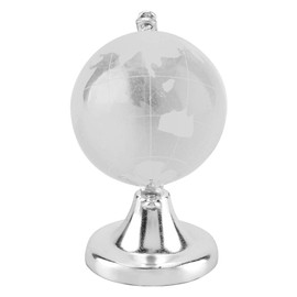 Globo de cristal, mini bola de cristal de tierra redonda, esfera de cristal mágica Mapa del mundo Bolas de cristal decorativas Adorno de escritorio Decoración de oficina en casa Regalo(Plata)