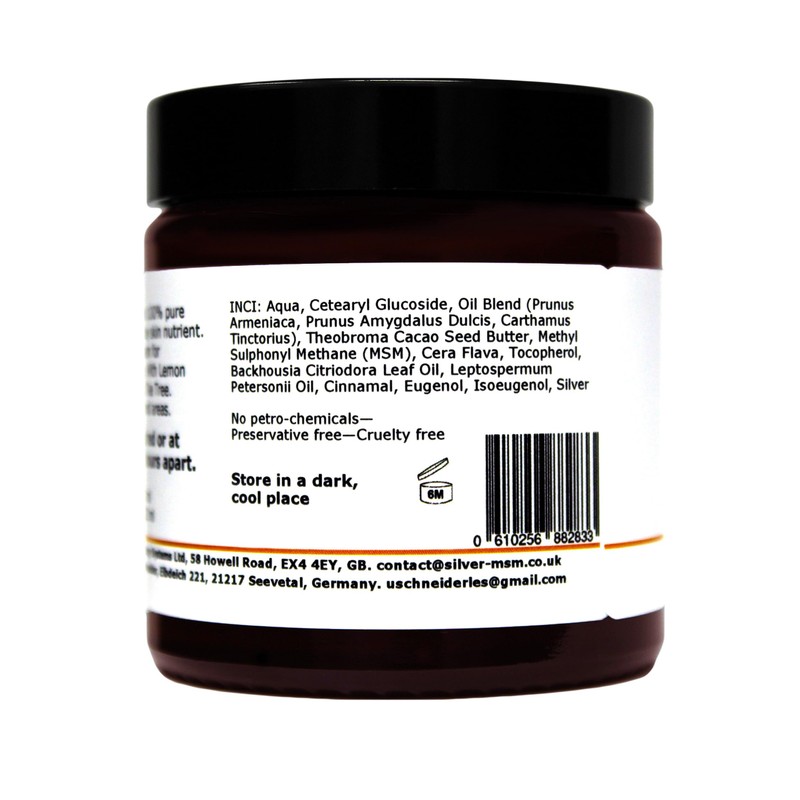 Silber-MSM Crème with Lemon Myrtle and Lemons Tea Tree Essential