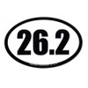 Magnetic Bumper Sticker - 26.2 Marathon Magnet (Black, White Design) - Oval Magnet - 6.5" x 4.25"