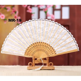 GFM® Spanish Lace Handheld Folding Hand Fans - for Summer, Wedding, Party Favour etc (SPFAN-MR-19)