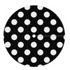 Outdoor Tablecloth with Umbrella Hole and Hidden Zipper,Black White Polka