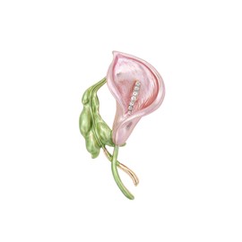 Teyolo Calla Lily Brooch for Women Pink Calla Lily Lapel Pins Elegant Flower Brooch Jewelry Gifts for Mom Wife