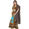 Exotic India Black and Blue Lehenga Choli from Jodhpur with