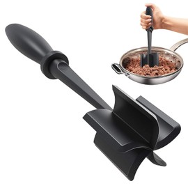 Meat Chopper, with 5 Blades, Multifunctional Heat Resistant Nylon Meat Chopper Tool, Hamburger Chopper, Ground Beef, Turkey, Potato, Masher and Smasher for Kitchen (Black)