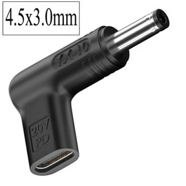 100W PD USB C auf DC Adapter 4.5 x 3.0 mm, PD USB C Buchse auf 19.5V DC Stecker, Typ USB C auf 4.5 x 3.0 mm Adapter für Dell Laptop Serie