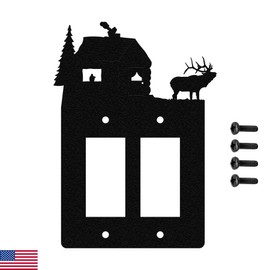 Elk & Cabin Double GFI Rocker Light Switch Plate Cover