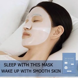 Bio Collagen Real Deep Mask,5PCS Lösliche Kollagen-Ergänzungsteile Gesichtsmaske,Hydrating Bio Collagen Overnight,Mask for Hydrate,Brighten,Soothe,Repair Gesichtsmaske (1box)