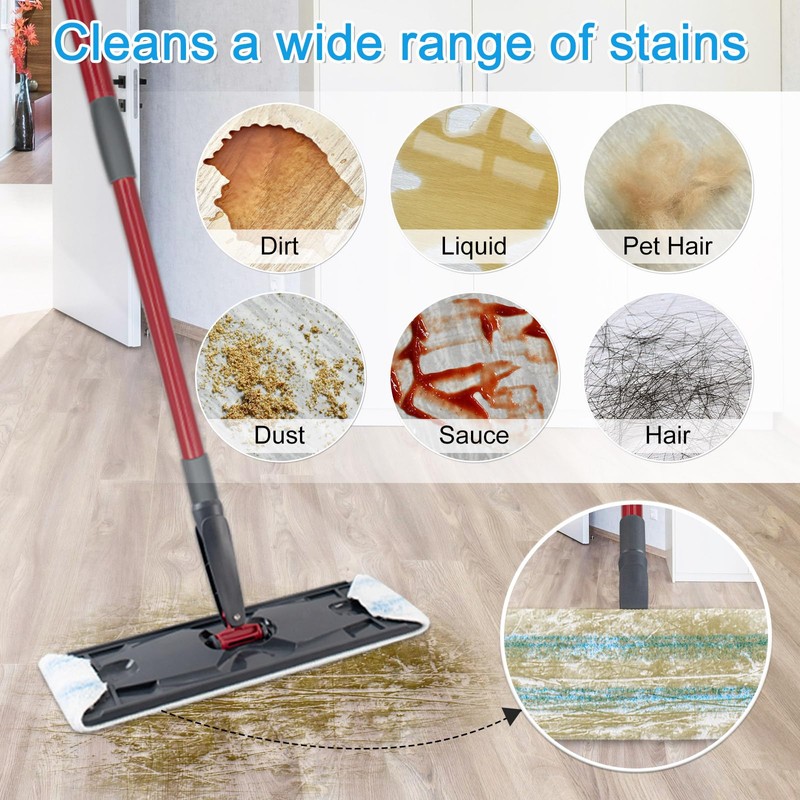 Mop Replacement Pads Compatible with Vileda H2prO Flat Mop System,