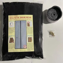 Magnetic Self-Closing Entryway Screen Door - Summer Mosquito Protection with Velcro Installation White Screen 70x210cm 3ea