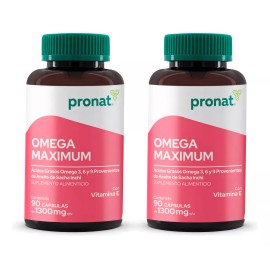 Pronat Kit 2 Piezas Suplemento Mega Maximum Omega 3,6,9 Pronat Sabor Sin Sabor