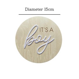Baby J's - It's a Boy/Girl Reversible Announcement Wooden Plaque - Perfect Gender Reveal or Babyshower Gift - Can be Used as Flat Lays or Kept as a Keepsake - 15cm