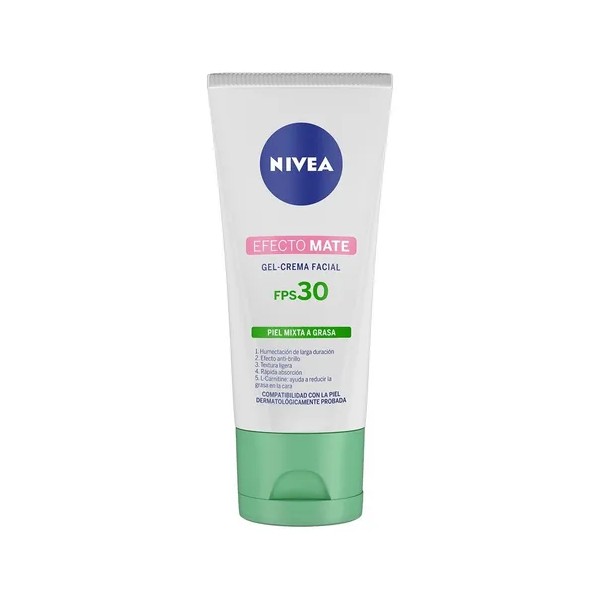 Nivea Crema Facial Hidratante Efecto Mate FPS 30, Piel Mixta