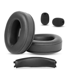 HTINDUSTRY Ersatz-Ohrpolster/Kopfbügelpolster Kompatibel mit HyperX Cloud Flight, Cloud Flight S Headsets, Premium-Ohrpolster mit Weicherem Proteinleder/Memory-Schaum