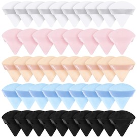 48 Pcs Velour Triangle Powder Puff Soft Velour Makeup Puff Velour Puffs for Face Powder Makeup Triangle Sponges for Wet and Dry Cosmetic Foundation Loose Mineral Powder Body Makeup Tool (Bright Color)